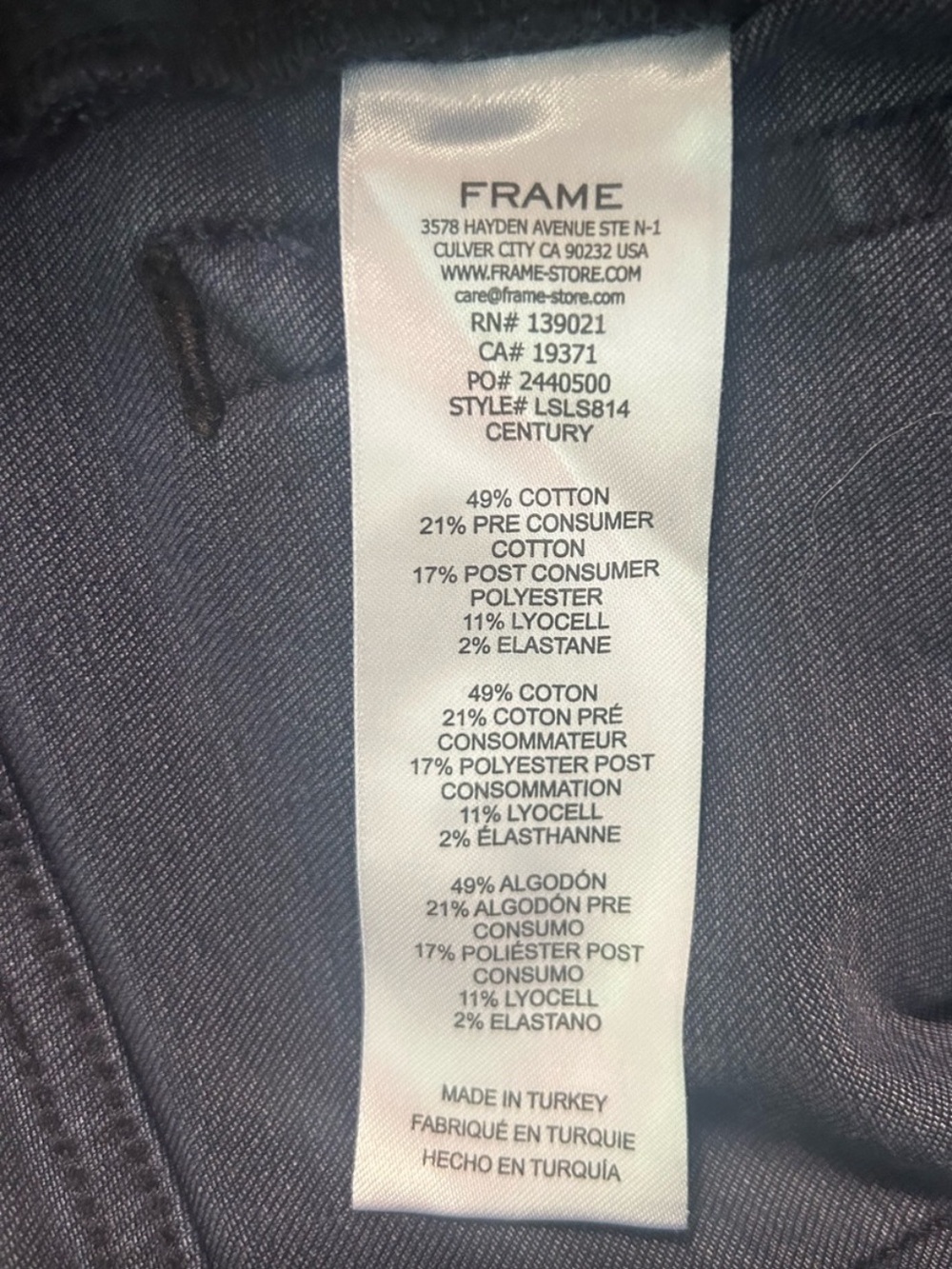 FRAME Le Sleek Straight High Rise Ankle Jeans Century Size 29 - Picture 5 of 7